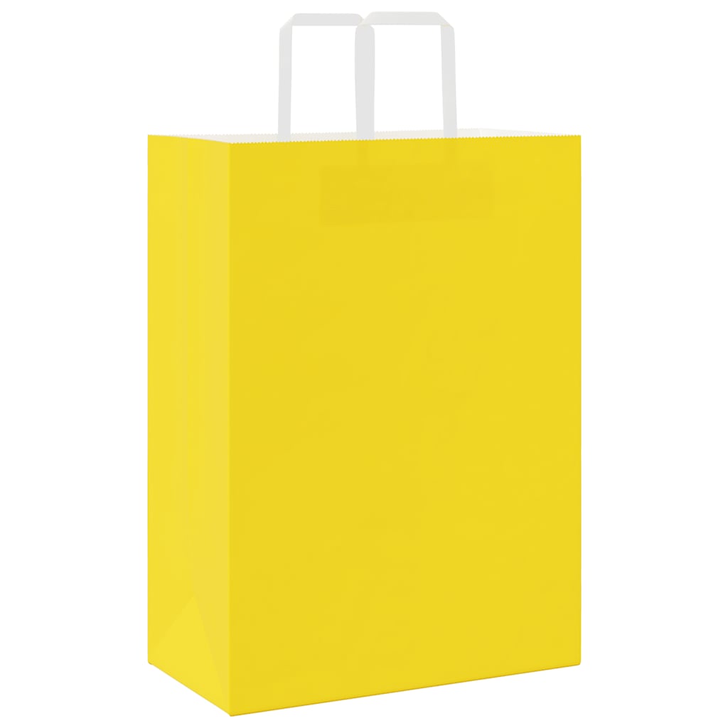 250 db sárga papírzacskók fogantyúkkal 32x17x44 cm