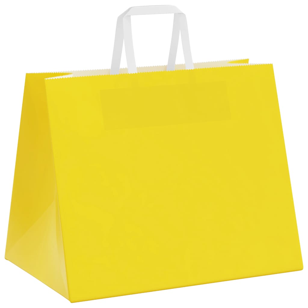 250 db sárga papírzacskók fogantyúkkal 32x22x24 cm