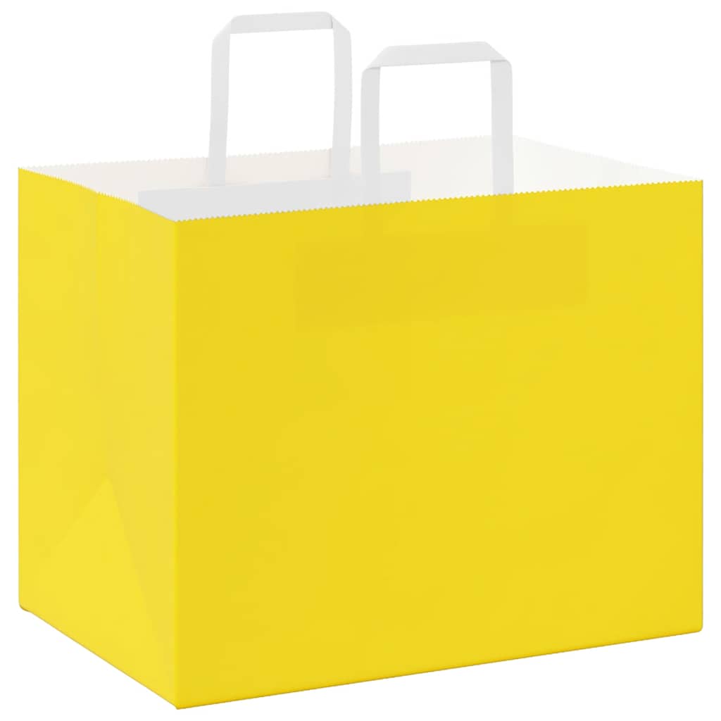 250 db sárga papírzacskók fogantyúkkal 32x22x24 cm
