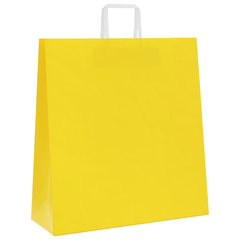 250 db sárga papírzacskók fogantyúkkal 45x17x48 cm
