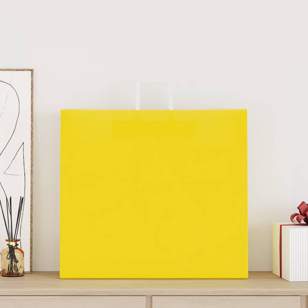 250 db sárga papírzacskók fogantyúkkal 54x15x49 cm