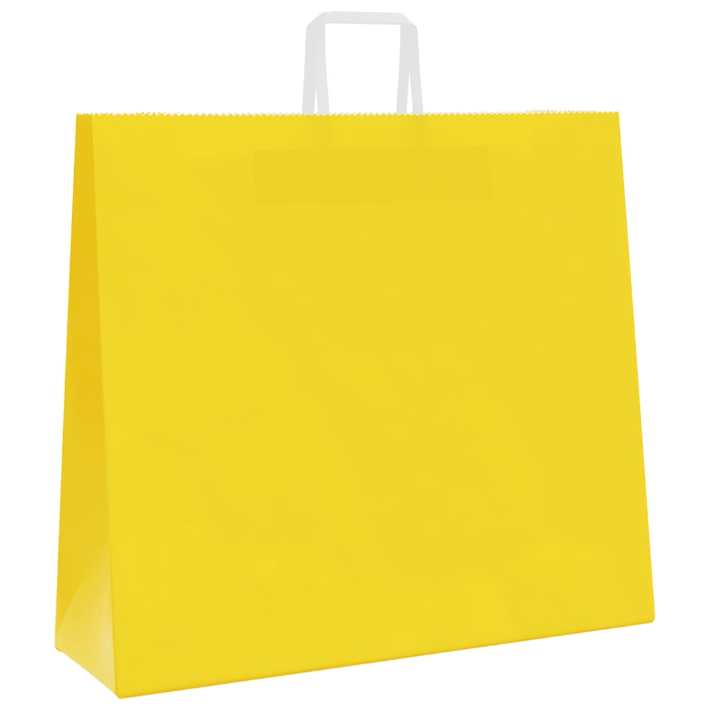 250 db sárga papírzacskók fogantyúkkal 54x15x49 cm
