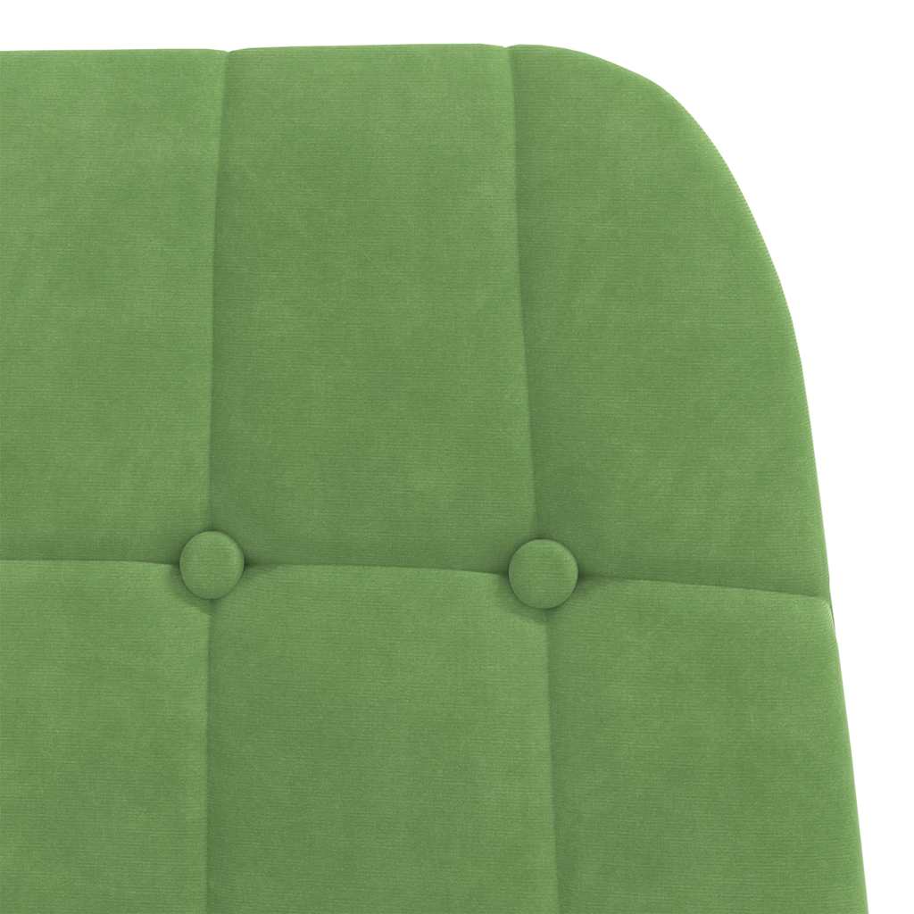 világoszöld bársony pihenőfotel lábtartóval