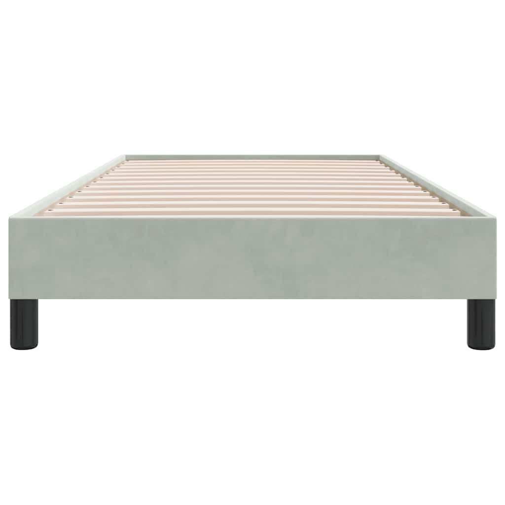 világosszürke bársony rugós ágy matrac nélkül 80x210 cm