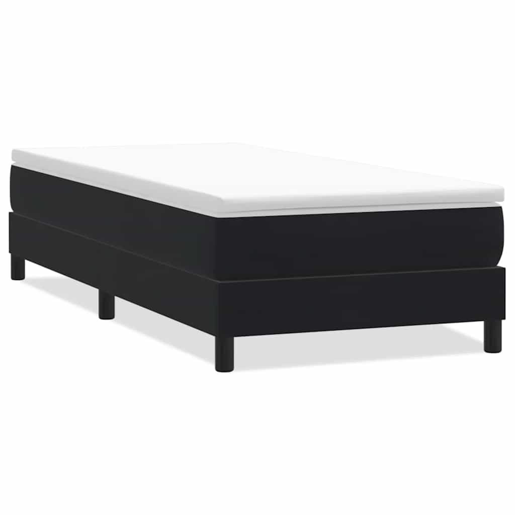 fekete bársony rugós ágy matrac nélkül 80x210 cm