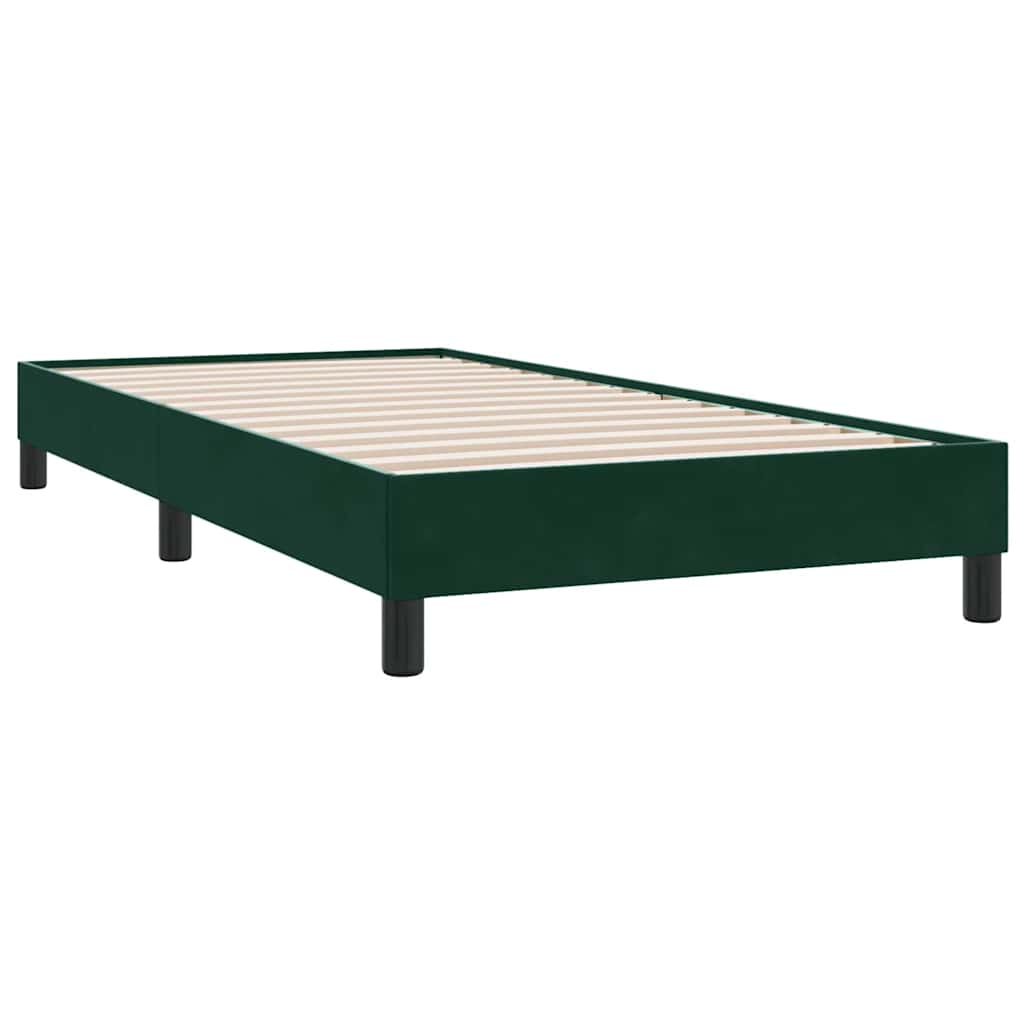 sötétzöld bársony rugós ágy matrac nélkül 80x210 cm