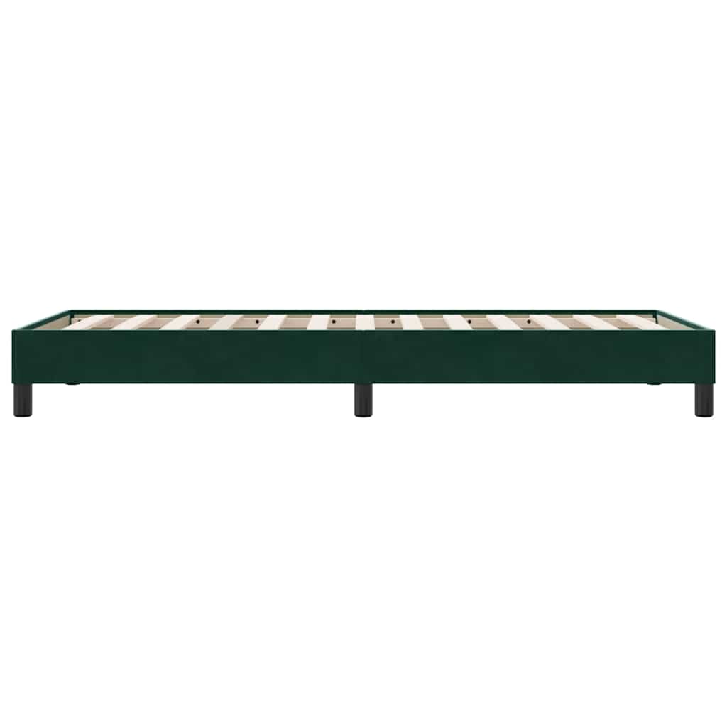 sötétzöld bársony rugós ágy matrac nélkül 80x210 cm