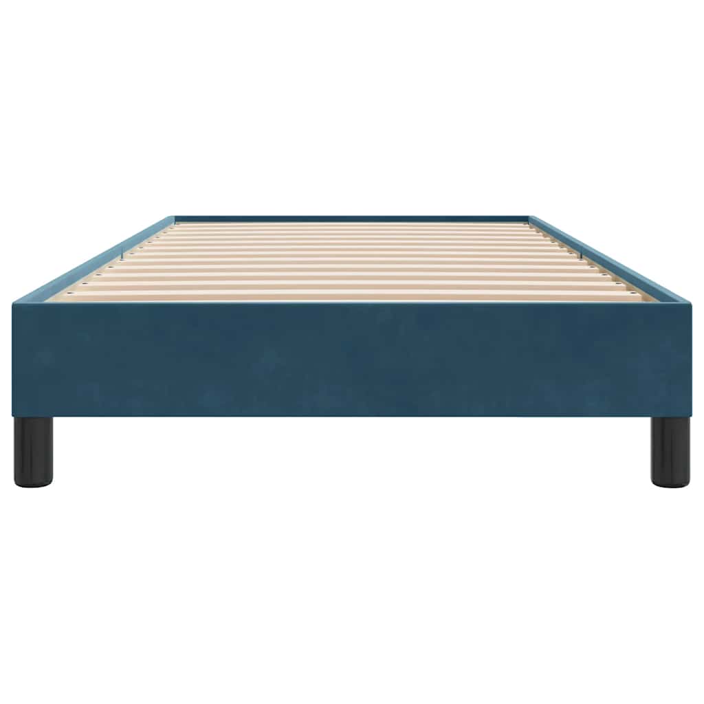 sötétkék bársony rugós ágy matrac nélkül 80x210 cm