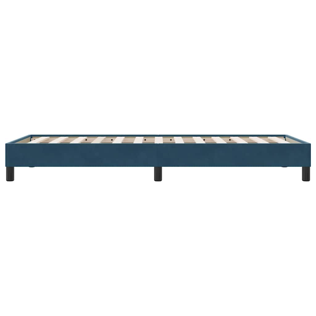 sötétkék bársony rugós ágy matrac nélkül 80x210 cm