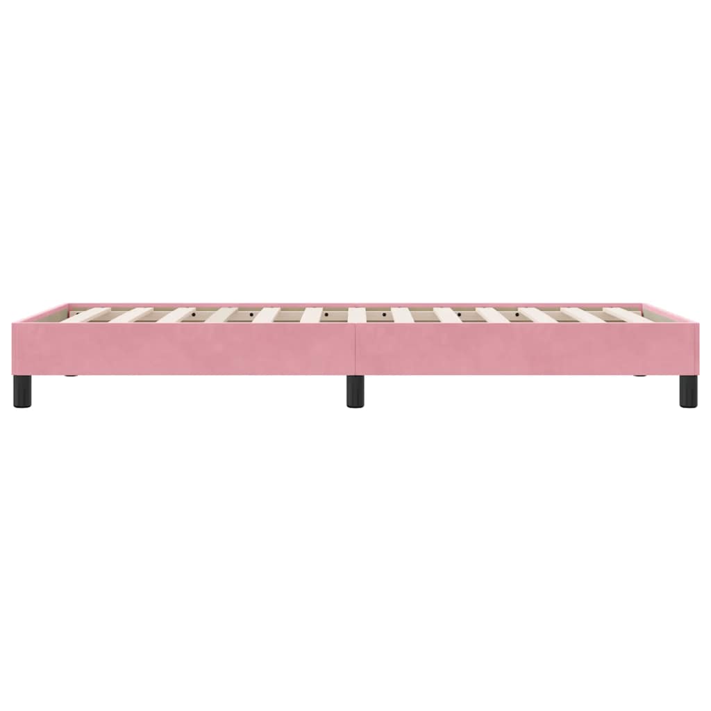 rózsaszín bársony rugós ágy matrac nélkül 80x210 cm