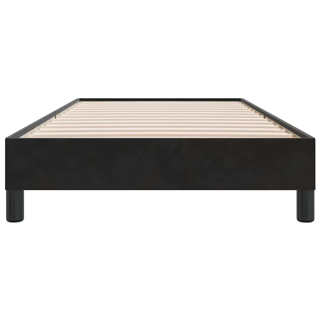fekete bársony rugós ágy matrac nélkül 90x210 cm