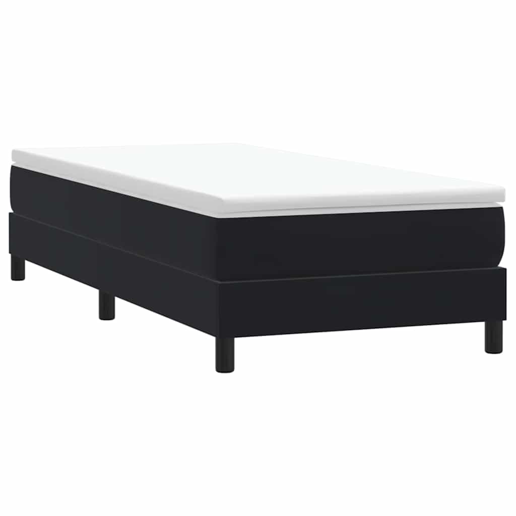 fekete bársony rugós ágy matrac nélkül 90x210 cm