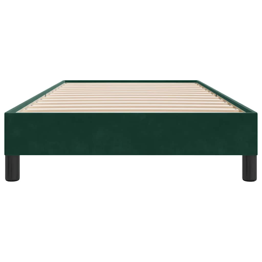 sötétzöld bársony rugós ágy matrac nélkül 90x210 cm