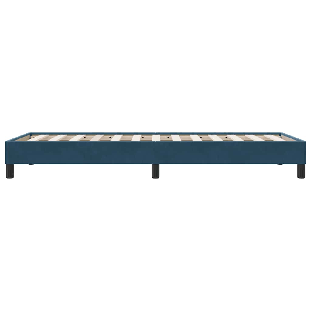 sötétkék bársony rugós ágy matrac nélkül 90x210 cm