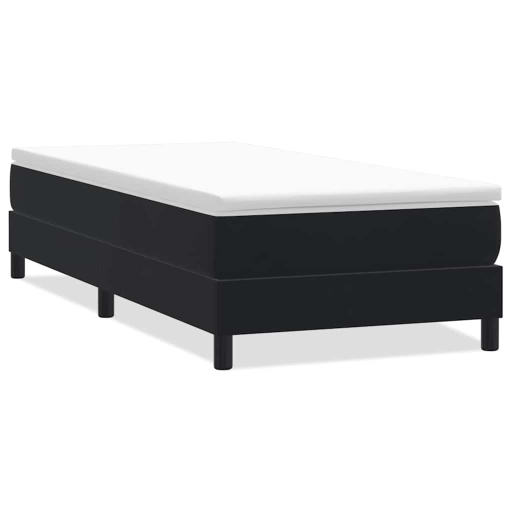 fekete bársony rugós ágy matrac nélkül 100x210 cm