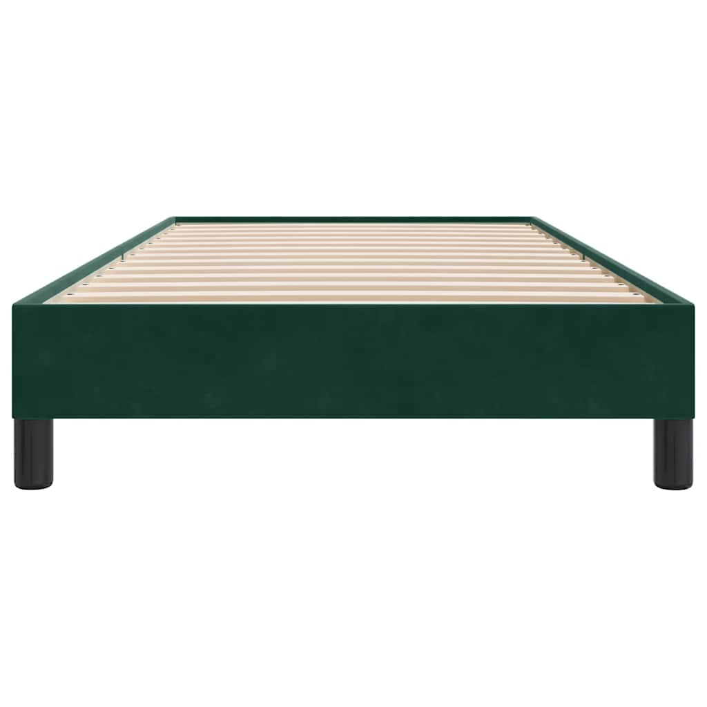 sötétzöld bársony rugós ágy matrac nélkül 100x210 cm
