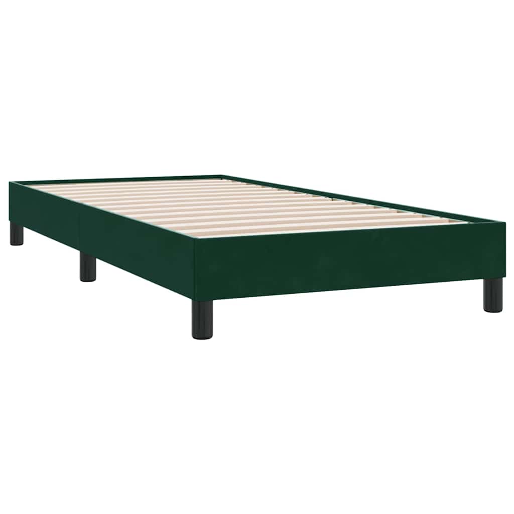 sötétzöld bársony rugós ágy matrac nélkül 100x210 cm