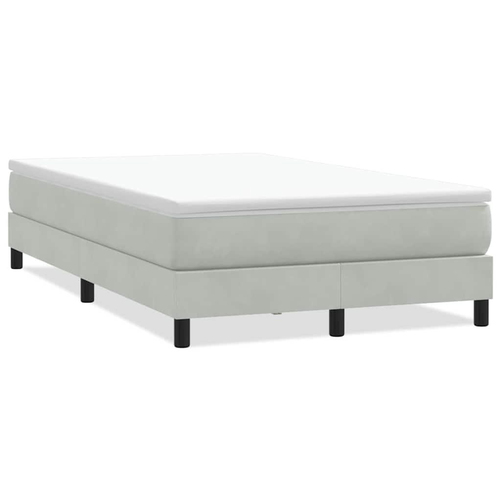 világosszürke bársony rugós ágy matrac nélkül 120 x 210 cm