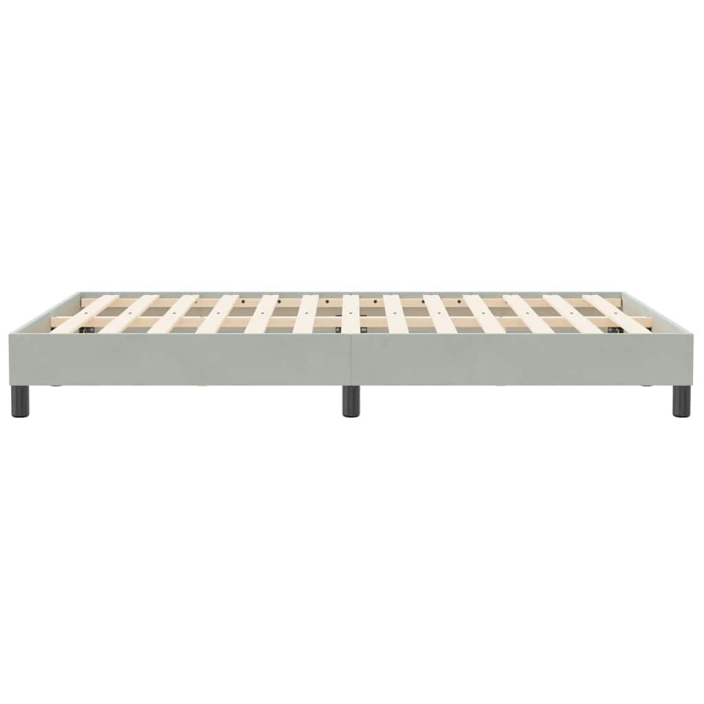 világosszürke bársony rugós ágy matrac nélkül 120 x 210 cm