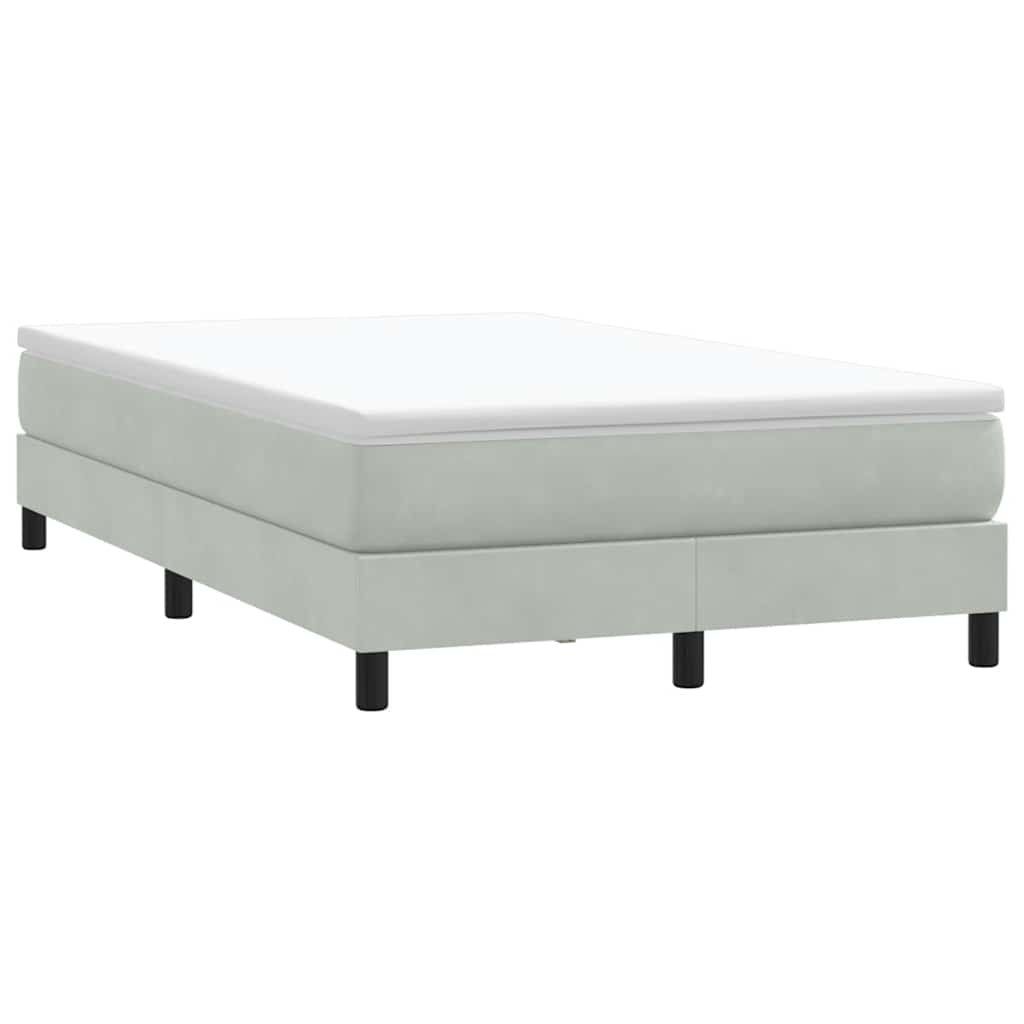 világosszürke bársony rugós ágy matrac nélkül 120 x 210 cm
