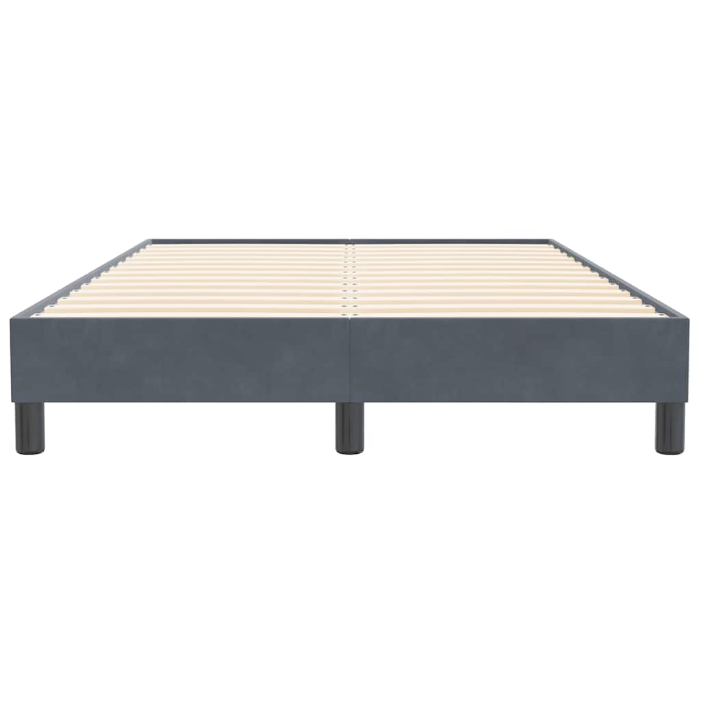 sötétszürke bársony rugós ágy matrac nélkül 120x210 cm