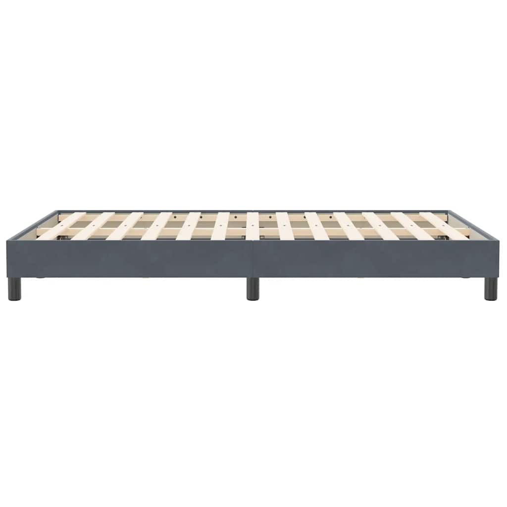 sötétszürke bársony rugós ágy matrac nélkül 120x210 cm