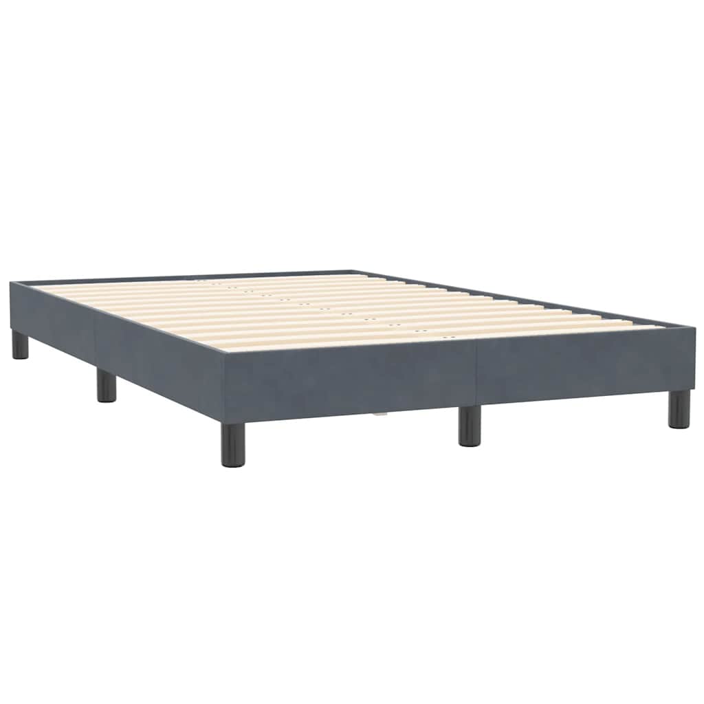 sötétszürke bársony rugós ágy matrac nélkül 120x210 cm