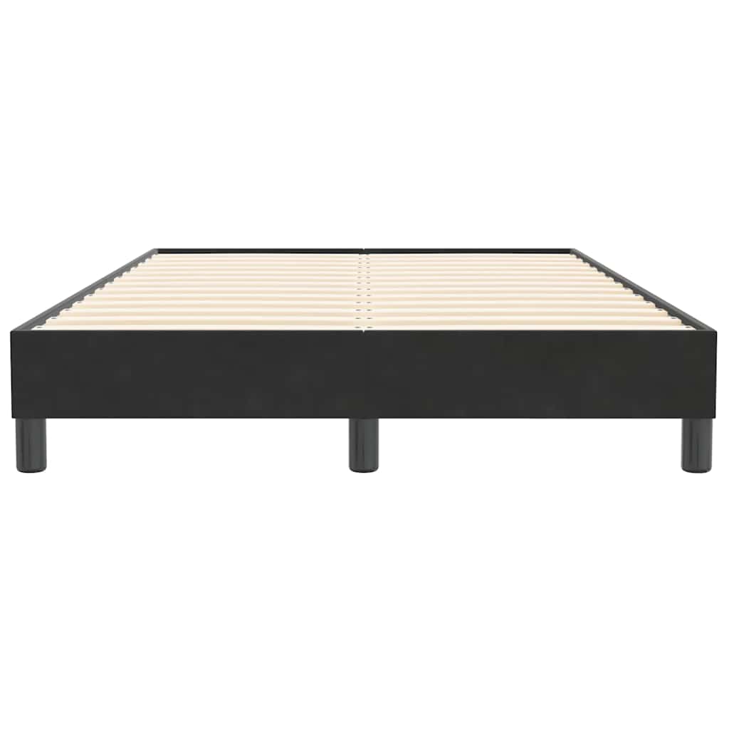 fekete bársony rugós ágy matrac nélkül 120x210 cm