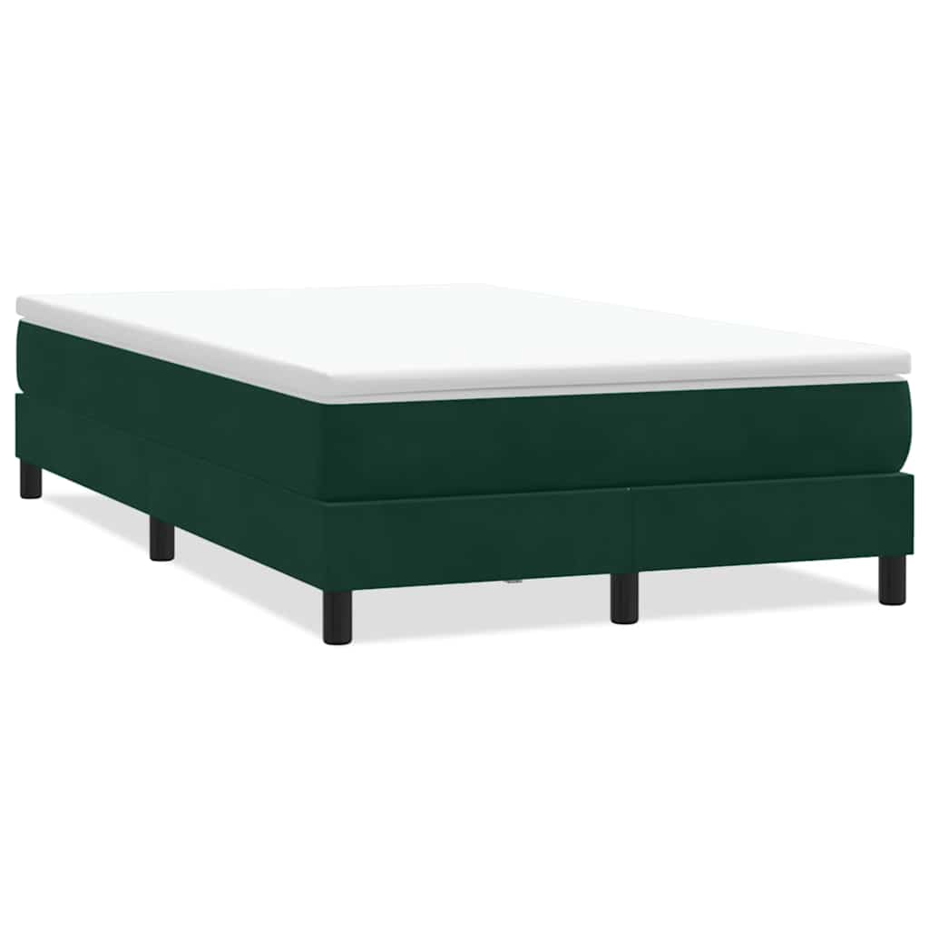 sötétzöld bársony rugós ágy matrac nélkül 120x210 cm