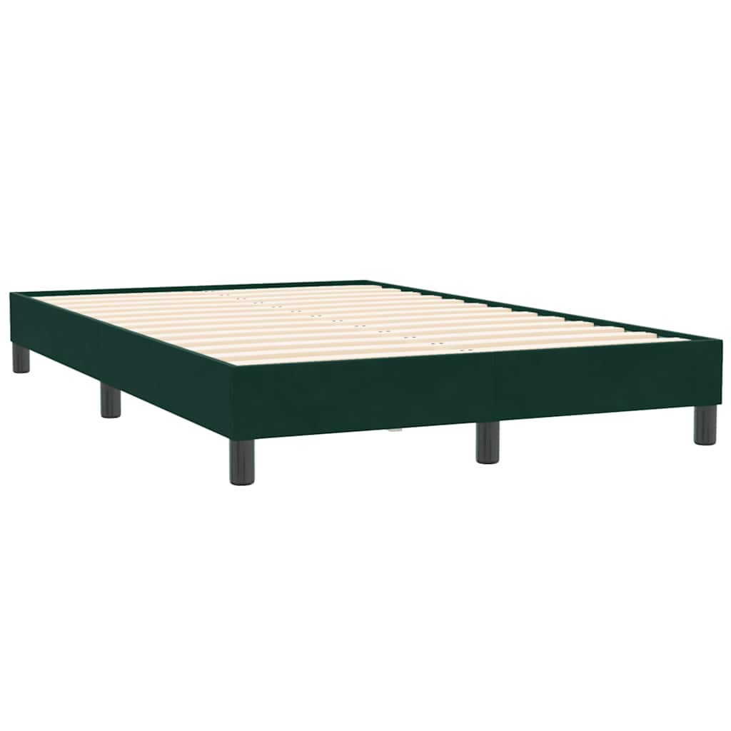sötétzöld bársony rugós ágy matrac nélkül 120x210 cm
