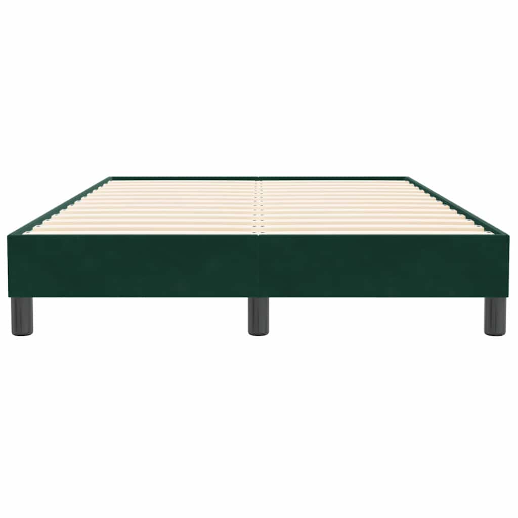 sötétzöld bársony rugós ágy matrac nélkül 120x210 cm