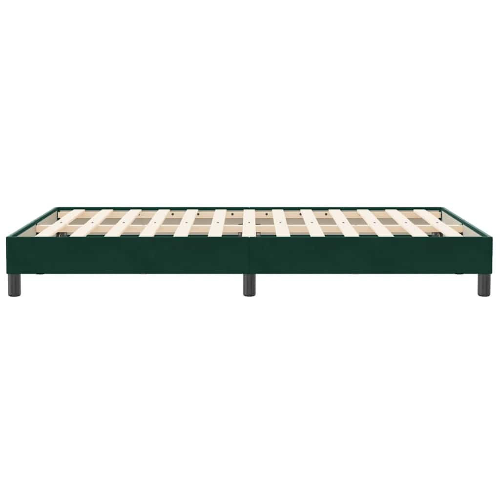 sötétzöld bársony rugós ágy matrac nélkül 120x210 cm