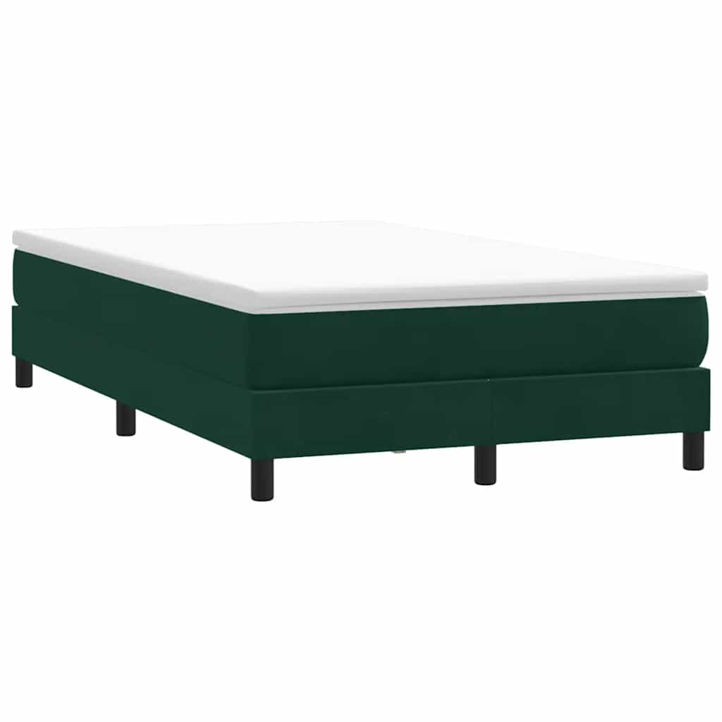 sötétzöld bársony rugós ágy matrac nélkül 120x210 cm