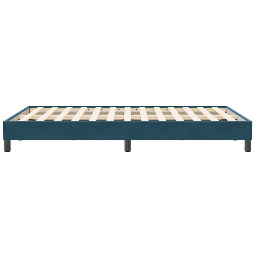 sötétkék bársony rugós ágy matrac nélkül 120x210 cm