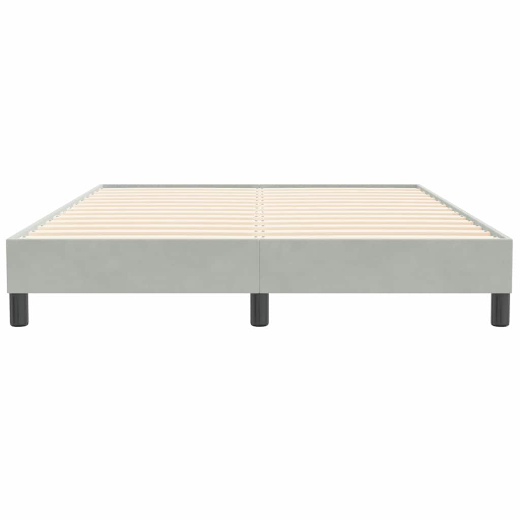 világosszürke bársony rugós ágy matrac nélkül 140x210 cm