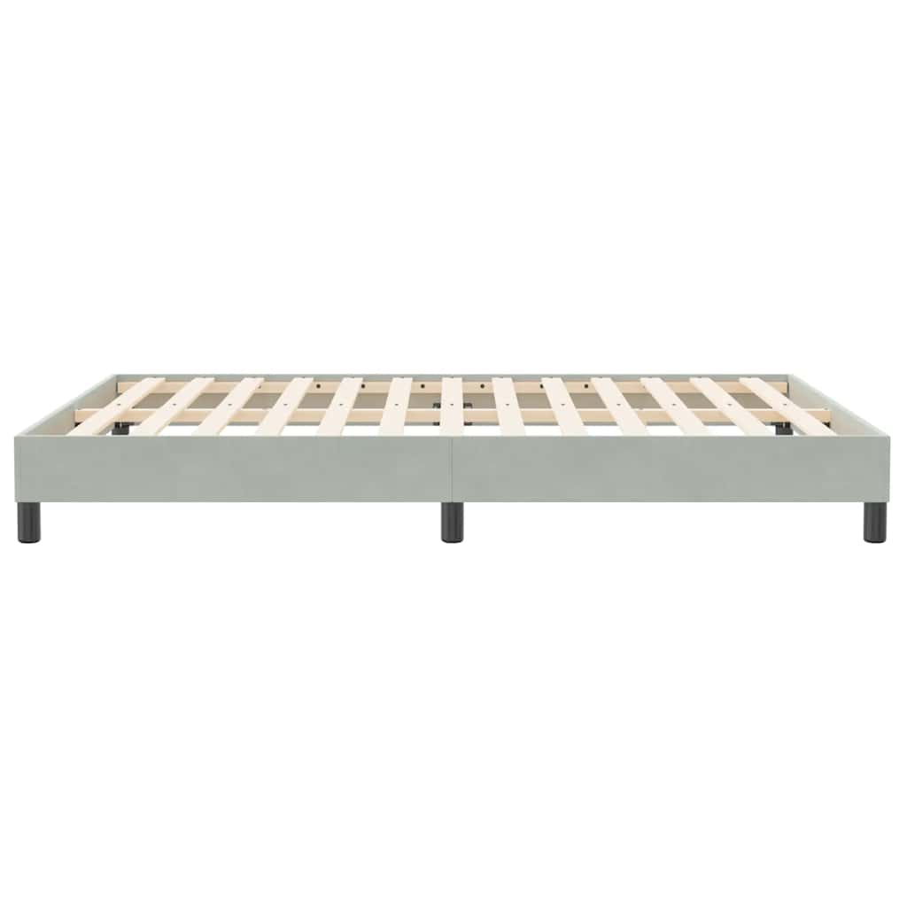 világosszürke bársony rugós ágy matrac nélkül 140x210 cm