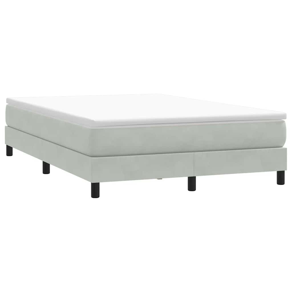 világosszürke bársony rugós ágy matrac nélkül 140x210 cm