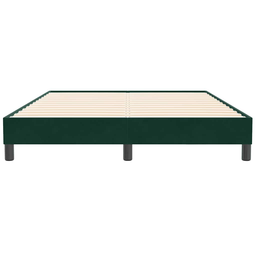 sötétzöld bársony rugós ágy matrac nélkül 140x210 cm