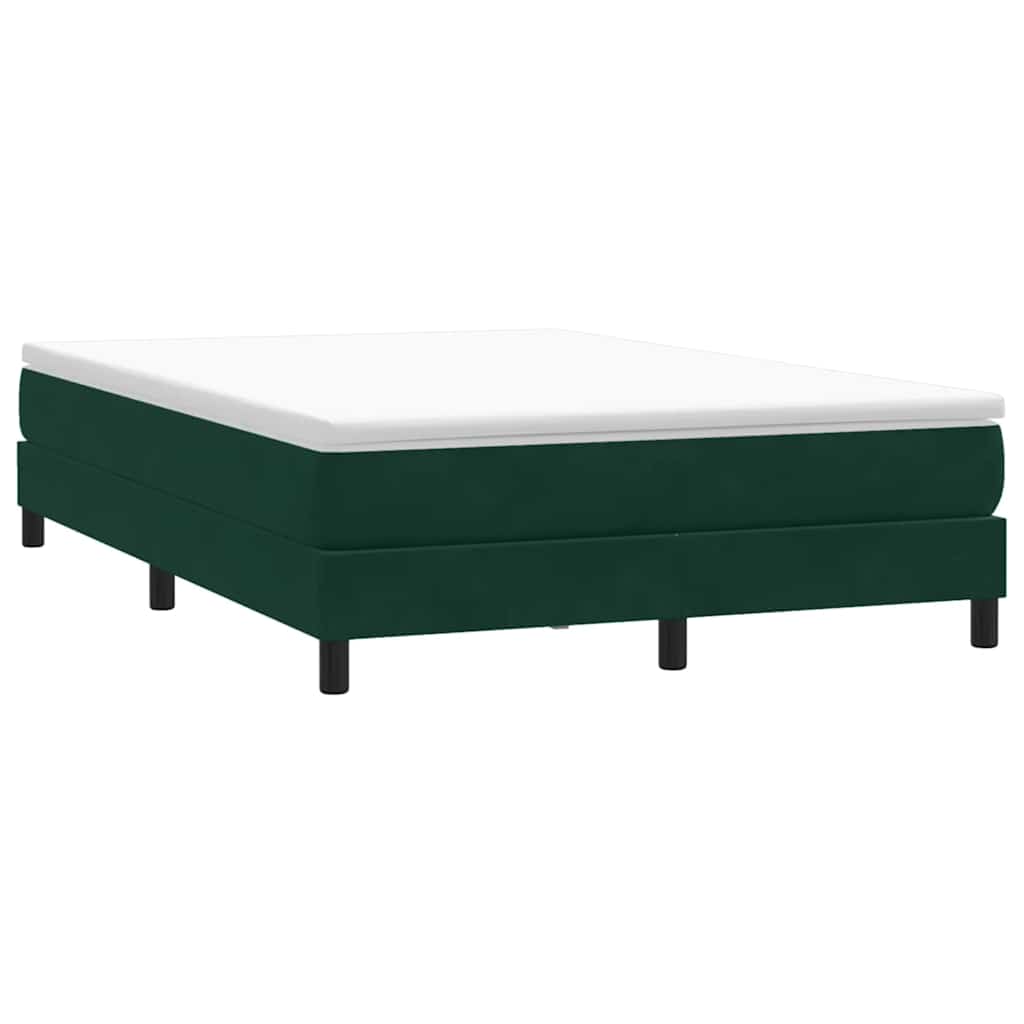 sötétzöld bársony rugós ágy matrac nélkül 140x210 cm