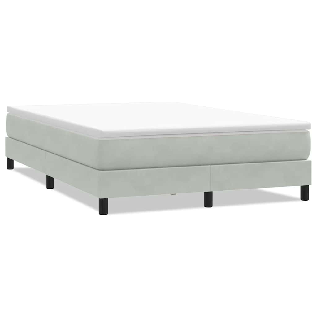 világosszürke bársony rugós ágy matrac nélkül 160x210 cm