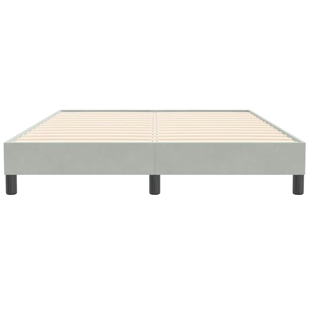világosszürke bársony rugós ágy matrac nélkül 160x210 cm