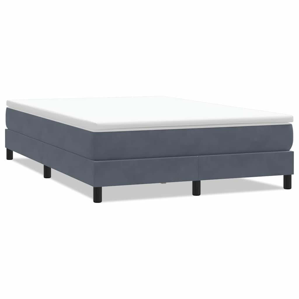 sötétszürke bársony rugós ágy matrac nélkül 160x210 cm