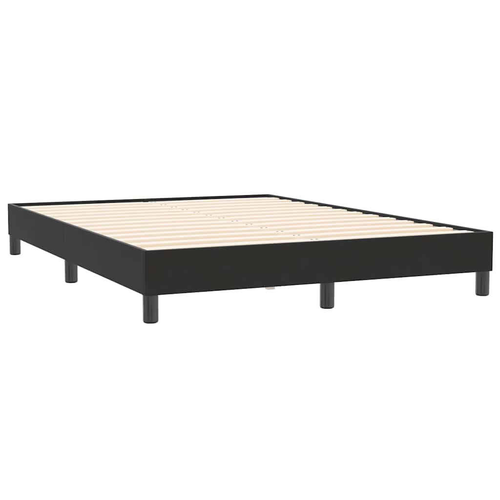 fekete bársony rugós ágy matrac nélkül 160x210 cm