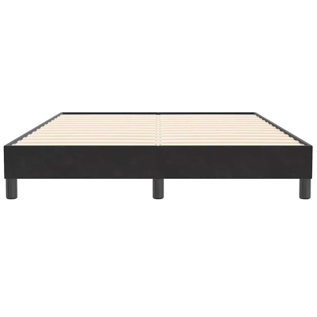 fekete bársony rugós ágy matrac nélkül 160x210 cm