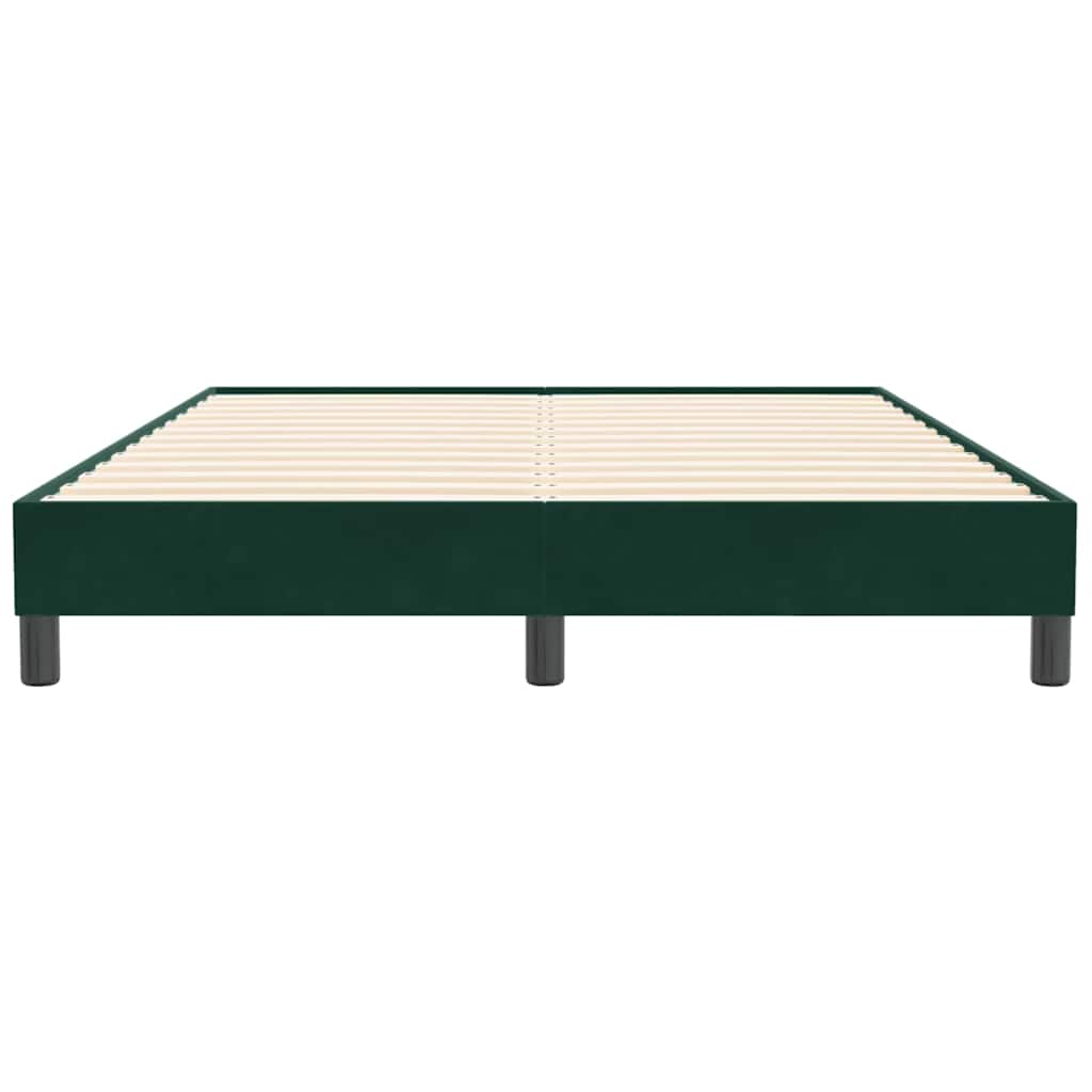sötétzöld bársony rugós ágy matrac nélkül 160x210 cm