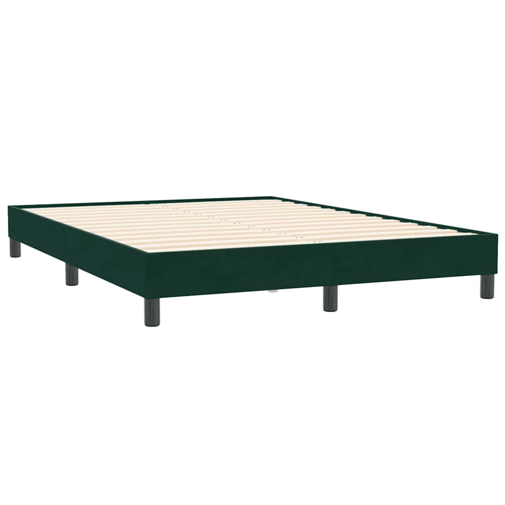 sötétzöld bársony rugós ágy matrac nélkül 160x210 cm