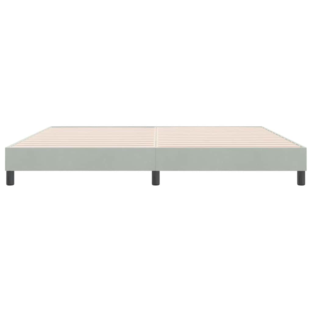 világosszürke bársony rugós ágy matrac nélkül 180x210 cm