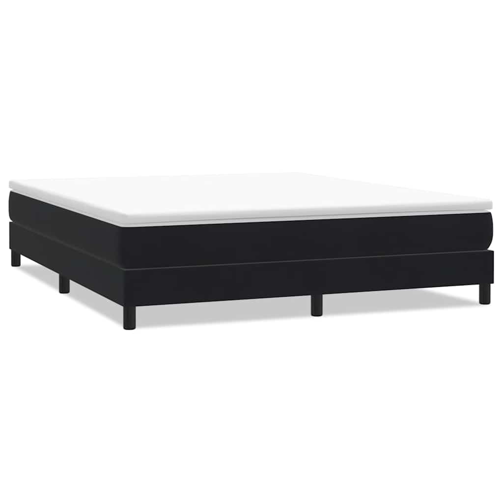 fekete bársony rugós ágy matrac nélkül 180x210 cm