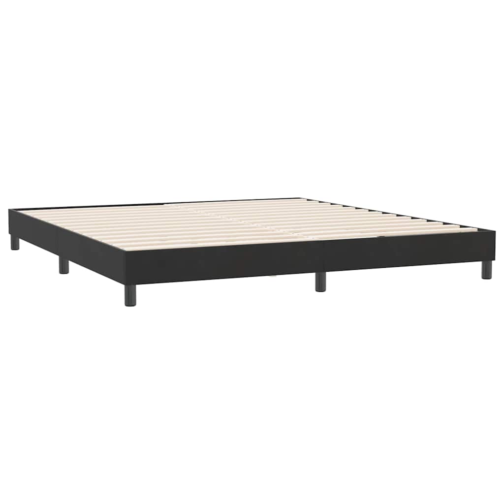 fekete bársony rugós ágy matrac nélkül 180x210 cm