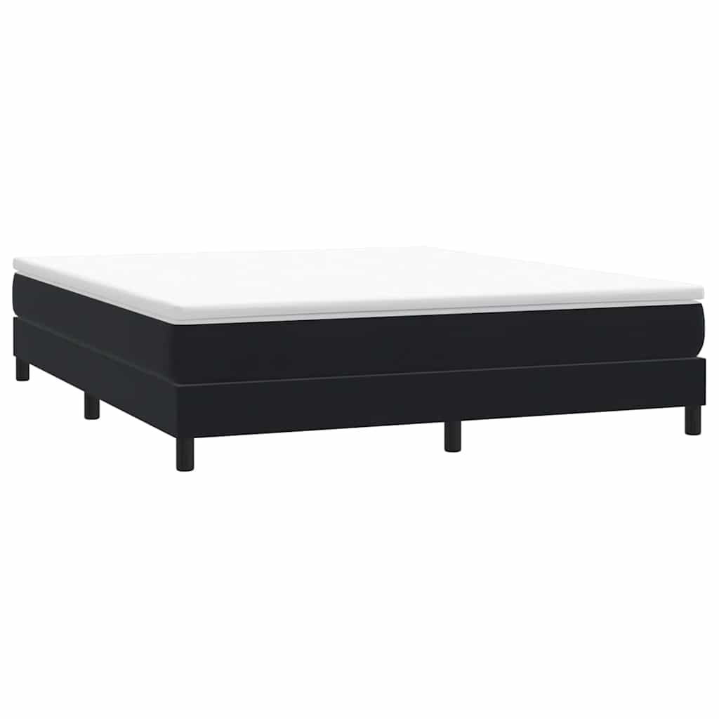 fekete bársony rugós ágy matrac nélkül 180x210 cm